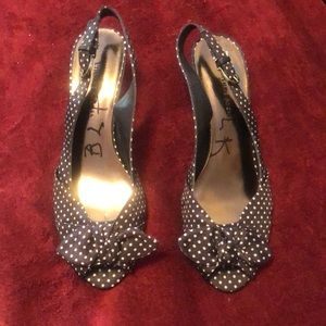 Polkadot sling back heels